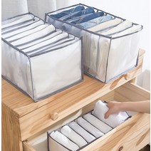바지 티셔츠 옷보관함 칸칸이 매쉬 옷 보관함 의류 정리함 서랍, 대형-7칸, 그레이