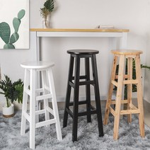 아일랜드식탁의자 아일랜드식탁의자 하이스툴 원목 서비스 데스크 사무실 학교 식탁의자 밀크티샵 상업용 업무 의자 사람 앞 테이블의자, C01-2.5x30x30cm, T03-원목색 업그레이드형 60cm높