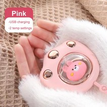 휴대용 미니손난로 충전식 보조배터리 핫팩 난로 여행용 핸드워머 겨울, pink, 1200mah