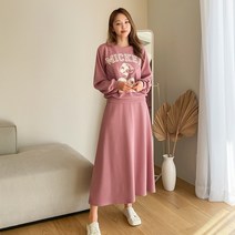SET미키 링클프리 벌룬맨투맨 스커트세트