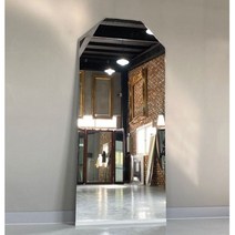 *[정품자재] 육각형 무프레임거울(맞춤제작가능) - 60x120cm~120x200cm까지 비정형/드레스룸/현관/매장/옷가게/미용실/네일샵/필라테스/화장대/벽거울-화물안전배송, 받침대형, 세로형