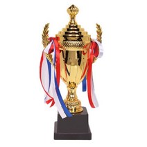 스포츠 회의 경연 용 대형 트로피 컵 멀티 컬러 리본 영감을 주는 공예 기념품 파티 축하 선물, 01 29cm with cover