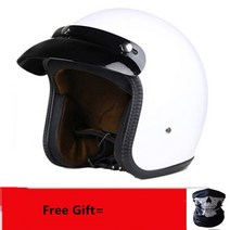 소두 루비 경량 오토바이 헬멧 3/4 오픈 페이스 빈티지 카스코 모토 제트 스쿠터 자전거 레트로 도트 승인, 03 Brown lining_03 L