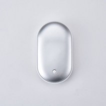 5200mAh USB 충전식 전기 핸드 워머 겨울용 양면 난방 미니 5V 긴 수명 포켓 보조 배터리 2 인 1 Drops, 02 Silver_01 102x58.8x24mm