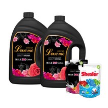 고농축 퍼퓸유연제 러브미향 3 06L 2개 증정 세제 500ml 유연제 700ml