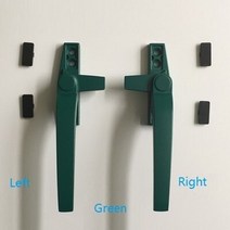 루버창 폴딩도어 손잡이 4 개몫 알루미늄 창 여닫이 잠금 핸들 래치 브러시 스틸 화이트, 오른쪽, 초록