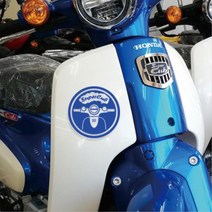 혼다 슈퍼커브110 튜닝 로고 빛반사 데칼 스티커 필름 오토바이 스크래치 테이프 안전, 노랑유광