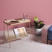 아파트32 홈 골드 철제 윈드 사이드테이블 잡지꽂이 티테이블 협탁