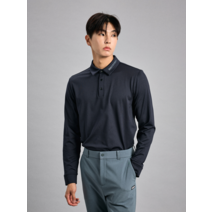 에어히트 남성 긴팔카라티 (BLACK)