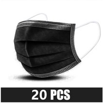 10/20/50/100/200pcs 일회용 입 얼굴 마스크 3 레이어 Meltblown 필터 안전 통기성 입, 11 20pcs Black, 20pcs Black