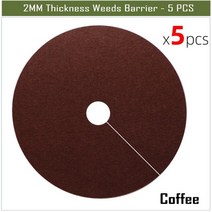 비닐 잡초 매트 농사용 농업용 제초 방초 멀칭 부직포 방조망 원예자재 제거 구직포 볏짚 두께 장벽 분해성 패브릭 나무 뿌리 덮개 링은 정원 마당 내구성의 성장 뿌리 보호를, 72cmx72cmx8cm, 커피 x5개