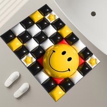 폴라도레 빨아쓰는 규조토 발매트 착시 3D 입체 귀여운 캐릭터 주방 욕실 화장실 매트, 18.스마일, 1개