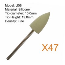 샌딩박스 JNSUR-연삭 연마 키트 47 개 치과 실험실 기술자용 실리콘 폴리셔 아크릴 수지 치과 재료 치, 06 U06-47