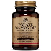 솔가 엽산 666mcg DFE 타블렛 글루텐 프리 비건, 100개입, 1개