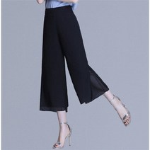 여성통바지 부츠컷 여자겨울 바지 기모 슬랙스 여성와이드팬츠 2022 여성 한국어 스타일 패션 바지 하이 웨이스트 캐주얼 와이드 레그 바지 쉬폰 수 놓은 4