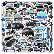 다꾸 스티커 다이어리 문구 50pcs 아이 만화 경찰 자동차 스티커 전화 노트북 기타 편지지 공예 용품 스티커 빈티지 scrapbooking 소재, 50개