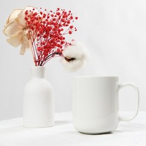 캐빈 라운드 머그컵 커피잔 머그잔 답례품 보틀, 화이트