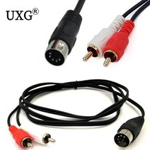 Cable 0.5M/1.5M 5 핀 Din 남2 RCA 남& 남오디오 비디오 케이블 와이어 바코드 DVD 플레이어, 01 din 5pin to 2 Rca_01 0.5m, din 5pin to 2 Rca