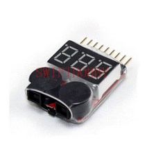Lipo 경보 배터리 저전압 1S-8S 부저 표시기 RC 검사기 테스터, 한개옵션0