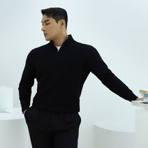 보스트핏 남자 머슬핏 케이블 반집업 가을 겨울 니트 4color