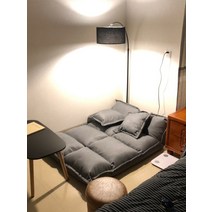 휴게실 쇼파 베드 바닥 등받이소파 안락 의자 파티룸, 노랑 베개2개