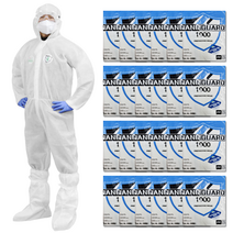 24벌 1박스 PP일회용작업복 부직포 원피스작업복 흰색 블루 방역복 방진복 보호복 분진복, (24벌/1박스)PP원피스작업복(흰색)-XXL, 24개