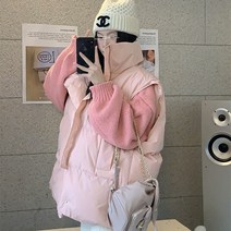 [예쁨시전] 여성 러블리 오버핏 니트 조끼패딩