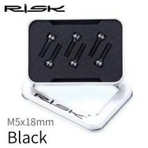자전거 카본핸들바 위험 6PCS M5x16mmM5x18mm 티타늄 자전거 핸들 바 나사 MTB 스티어링 휠 초경량 스템 볼트, M5x18 Black