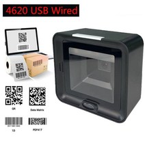 바코드스캐너 2D 데스크탑 바코드 스캐너 전 방향 핸즈프리 유선 USB 큰 리더 블루투스 1D QR 화면 무선, CN_4620 USB Wired