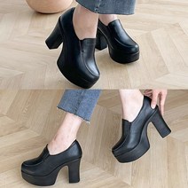 벨루치슈즈 여성 수제화 가보시 통굽 하이힐 로퍼 펌프스 10.5cm 국내제작