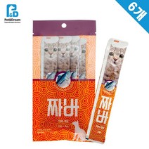 고양이 짜바 유산균 참치 x6 영양 츄르 간식 노령견 습식캔 기호성 시저 강아지사료 식욕증진 동물공감