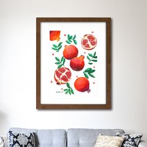 나봄갤러리 석류 5 (A4사이즈 40X31) 석류그림 액자, 4.내츄럴 브라운 액자