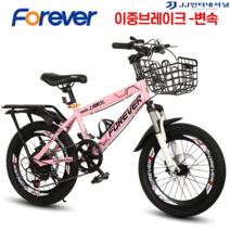 20인치자전거 MTB 입문용 자전거 출퇴근 펫바이크 추천 가벼운 튼튼한, 18인치 이중브레이크 변속, 핑크