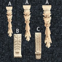 주방 악세사리 2개/몫 Unpainted Solid Rubber 나무 유럽 Carved Corbel acantus Long Type, 한개옵션1, 03 B H23.5W7T3mm