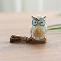 인센스스틱홀더 향꽂이귀여운 올빼미 향 스틱 랙 버너 홀더 세라믹 젓가락 휴식 DIY 홈 테이블 장식 2 개, 03 브라운