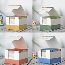 컬러메모지 낱장 예쁜 종이학 미니색종이 학접기 장미접기, 파랑