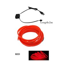 아크릴엠비언트 레이실내등자동차 인테리어 LED 장식 램프 EL 배선 네온 스트립 유연한 주변 조명 USB 파, 01 빨간