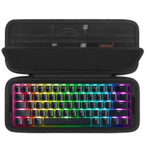 Canboc 60% / 65% RK Royal KLUDGE RK61/ Razer Huntsman Mini/Snpurdiri 유선 기계식 게이밍 키보드용 하드 케이스 케이블 충전, Black