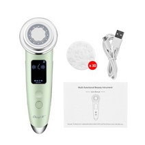 갈바닉 얼굴 목 마사지기 45도 온열 LED EMS미세전류 이온도입 감응식 음파 진동 USB충전식 CkeyiN EMS 음, 02 MR554G