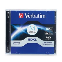 버바팀 Verbatim M-디스크 BD-R 25GB 4X 시트 포함 - 5 팩 쥬얼 CD 케이스 98900 164007, DISC_100 GB 6X