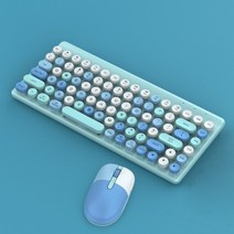 키보드 무선 기계식 사무용 개발자 무접점 매직 펜타그래프 무소음 타자기 인체공학 블루투스 레트로 접이식 체리 유무선 매직 가리 핑크 오피스 및 마우스 콤보 펑크 립스틱 라운드, 협력사, 혼합 색상 파란색