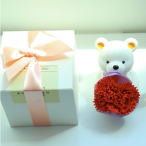 리필향 증정 선물하기 좋은 은혜갚는곰돌이 방향제 곰돌이방향제 석고방향제 차량용방향제 클로버 부모님선물 스승의날선물 어버이날선물 클로버방향제, 노란꽃_페로몬