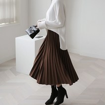하이데일리 덴츠 플리츠 롱 스커트
