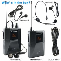 EXMAX UHF-938 UHF 어쿠스틱 트랜스미션 무선 헤드셋 마이크 오디오.. 정품보장, 단일