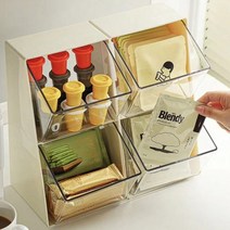 다용도 아크릴 정리함 네스프레소 돌체구스토 캡슐커피 탕비실 티백, 화이트