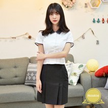 [교복몰] 프리미엄 하복 카라배색 여자 반팔셔츠