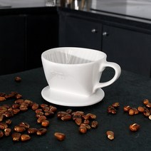 도모 도자기 드리퍼(소) 1-2컵 화이트 커피추출기, 상세페이지 참조