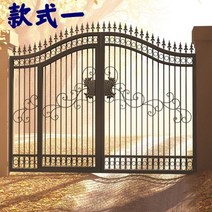 간단한 맞춤제작 철문 철예정원 차고 전원주택 주차장 대문 출입문 양방향 학교 시골 별장 단지 주물담장, A