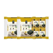 청정원 아침메뉴추천 바사삭 들기름 파래김 도시락 김 반찬 4g 16봉 2개 맛있는 어린이간식 간단한요리 간편식, 44세트