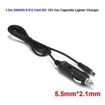 aa충전지 9v충전지 호환 DC 5.5x2.1mm 자동차 충전기 스위치 12V 시가 라이터 전원 어댑터 플러그 케이블, 04 150cm 5.5x2.1mm_02 3PCS